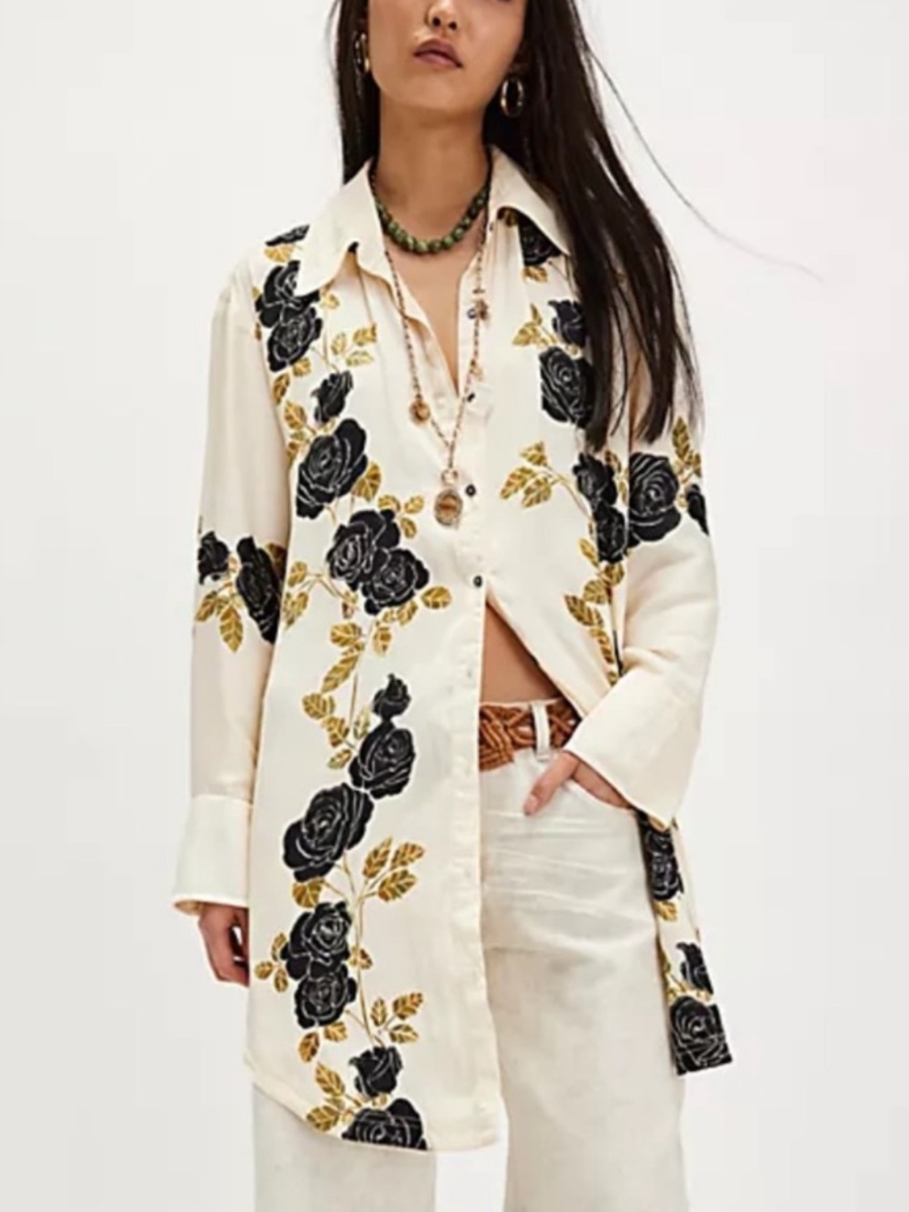 Free People - Off The Vine Button Down shirt top blouse tunic